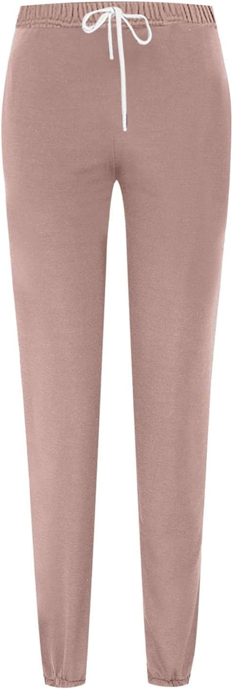 Sweatpants for Women Baggy Sweat Pants High Waisted Drawstring Joggers with Pockets Loose Fit Casual Workout Trousers
