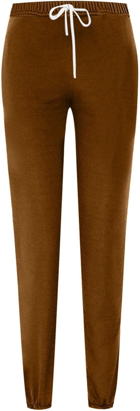 Sweatpants for Women Baggy Sweat Pants High Waisted Drawstring Joggers with Pockets Loose Fit Casual Workout Trousers