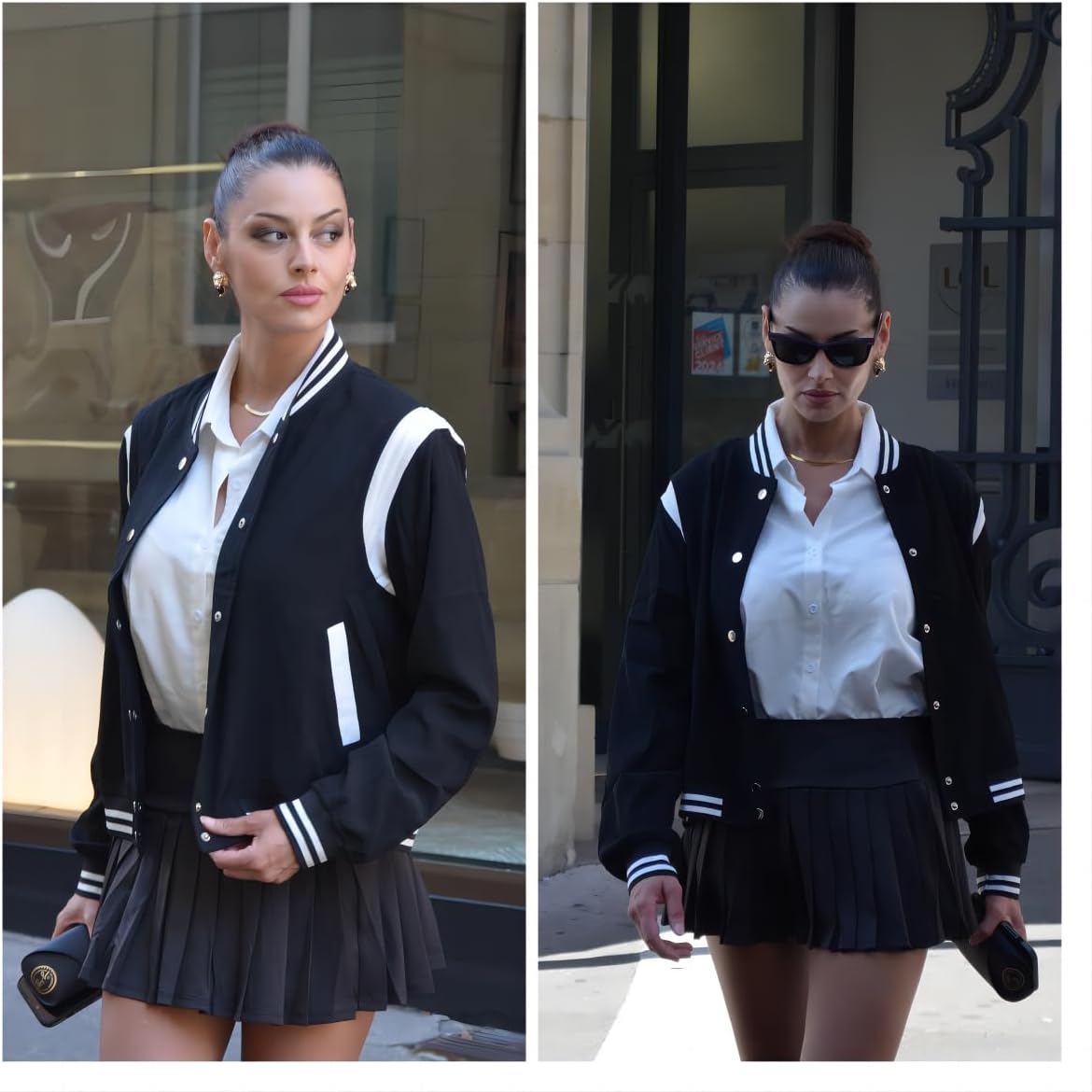Zeagoo Bomber Jacket Women Varsity Casual Button Down Lightweight 2025 Fall Fashion Short School Outfits with Pockets