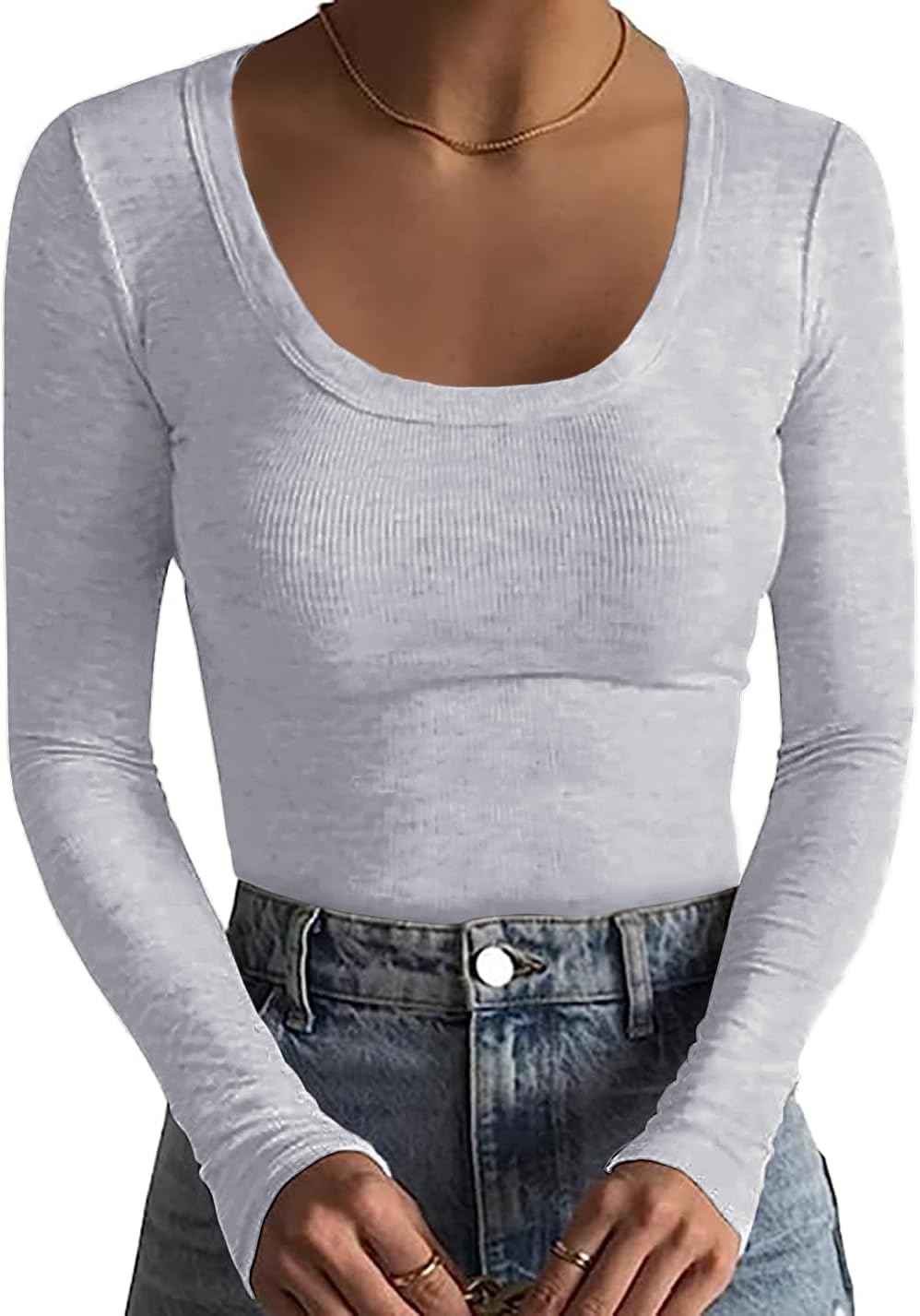 Scoop Neck Ribbed T-Shirt