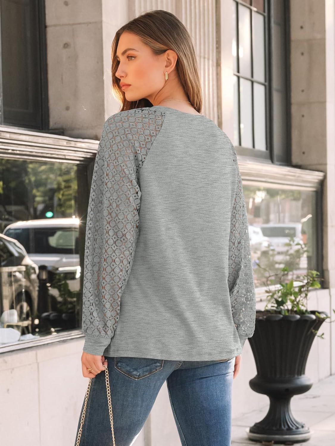 AUTOMET Womens Long Sleeve Shirts Pleated Lace Tops Fall Fashion Outfits Business Casual Blouses