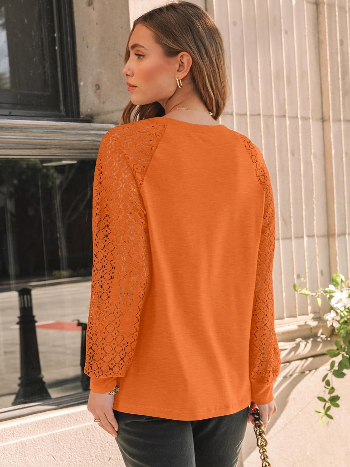 AUTOMET Womens Long Sleeve Shirts Pleated Lace Tops Fall Fashion Outfits Business Casual Blouses