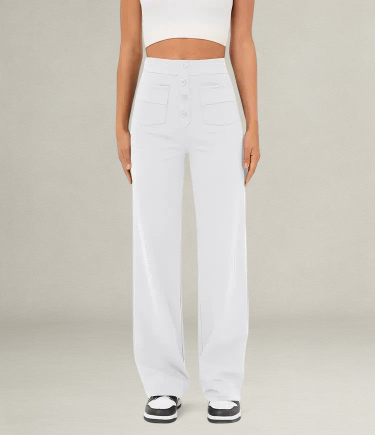 High Waist Elastic Trousers