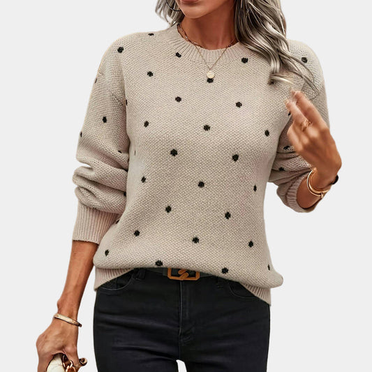 Sophisticated Polka Dot Knitted Sweater