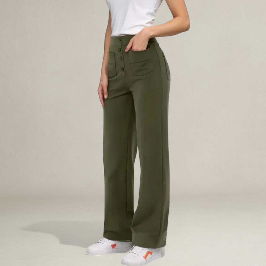 High Waist Elastic Trousers