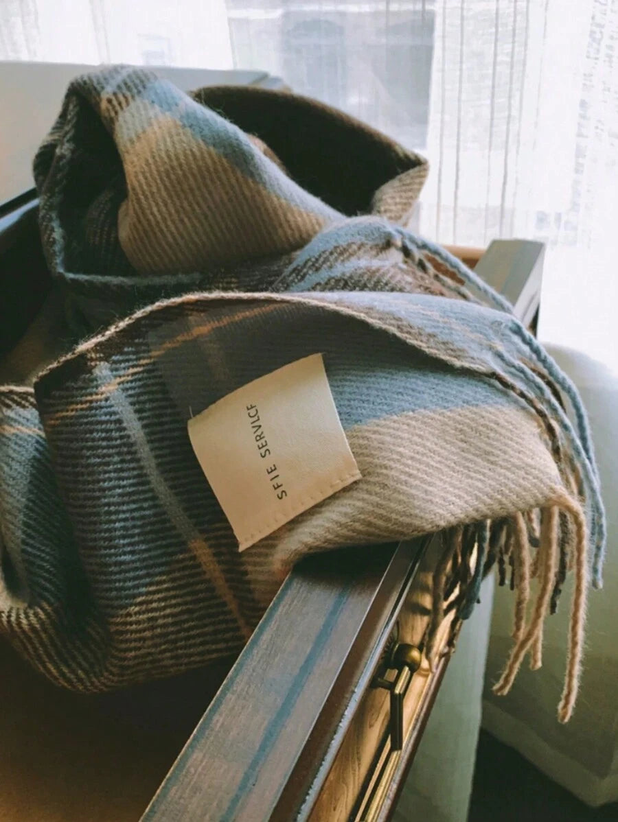 Faux Cashmere Tassel Shawl