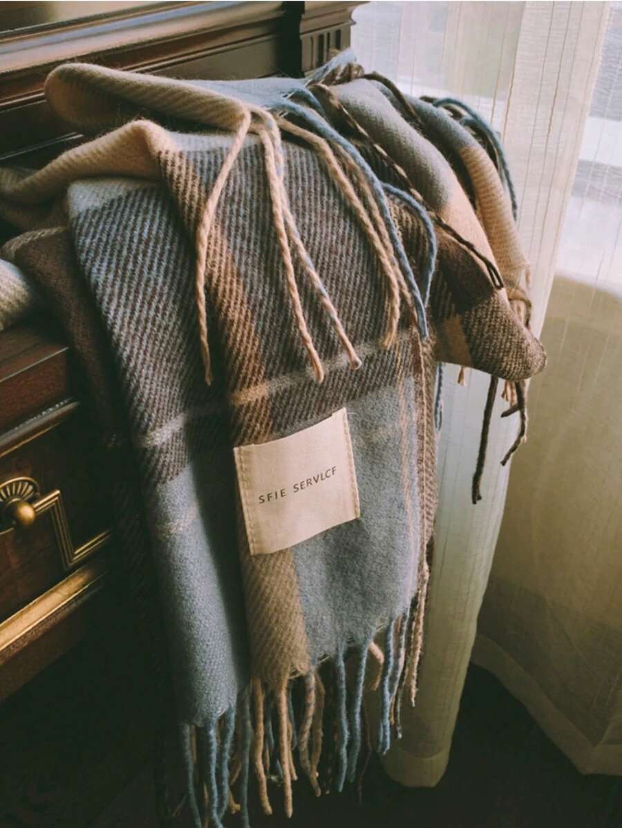 Faux Cashmere Tassel Shawl