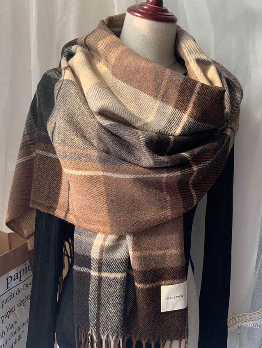 Faux Cashmere Tassel Shawl