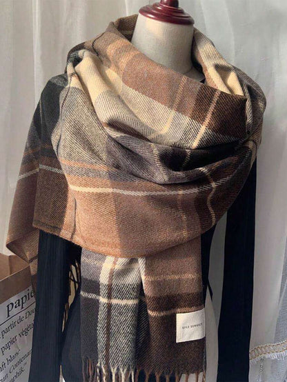 Faux Cashmere Tassel Shawl