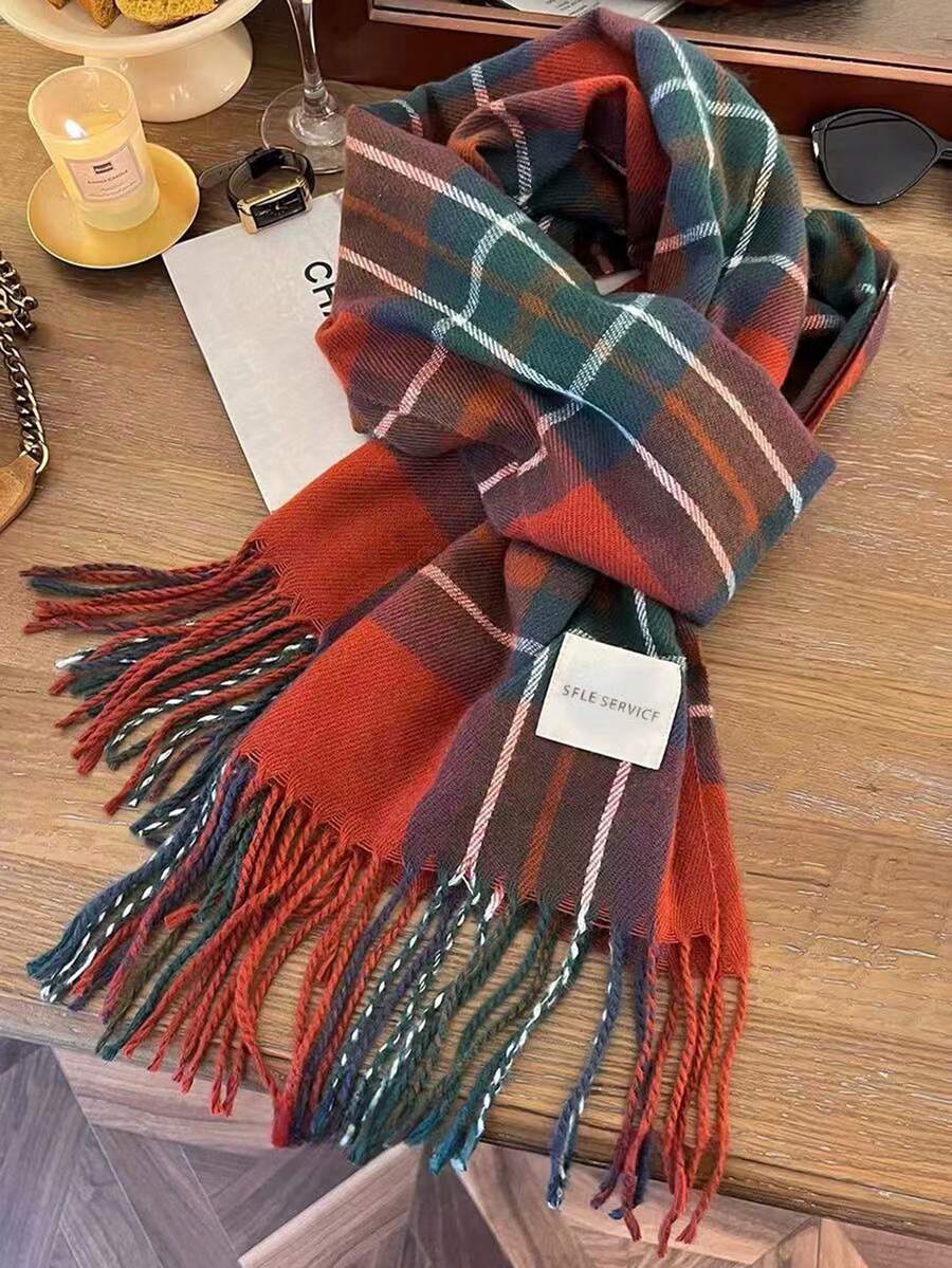 Faux Cashmere Tassel Shawl