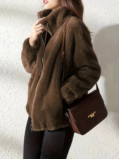 Anastasia - Stylish Furry Fleece Jacket