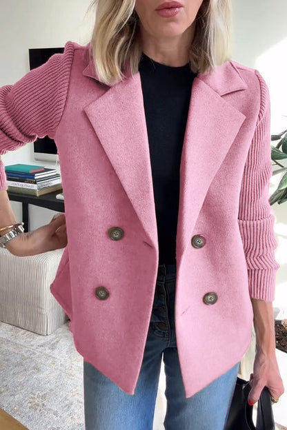 Chic Blazer with Knitted Sleeves