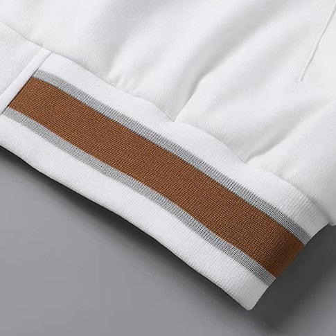 HOODED VARSITY JACKET