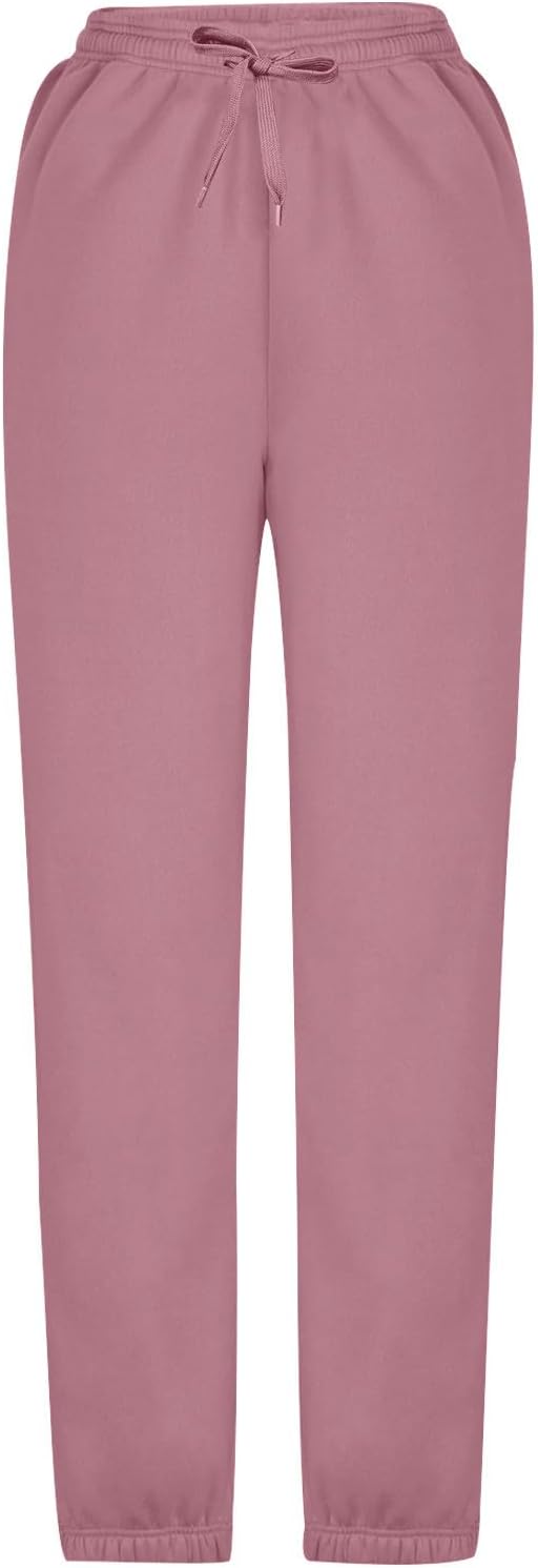 Sweatpants for Women Baggy Sweat Pants High Waisted Drawstring Joggers with Pockets Loose Fit Casual Workout Trousers