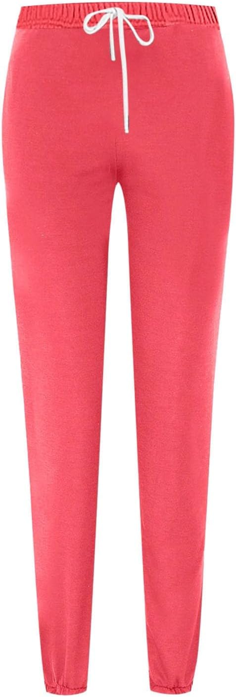 Sweatpants for Women Baggy Sweat Pants High Waisted Drawstring Joggers with Pockets Loose Fit Casual Workout Trousers