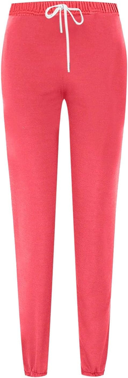 Sweatpants for Women Baggy Sweat Pants High Waisted Drawstring Joggers with Pockets Loose Fit Casual Workout Trousers