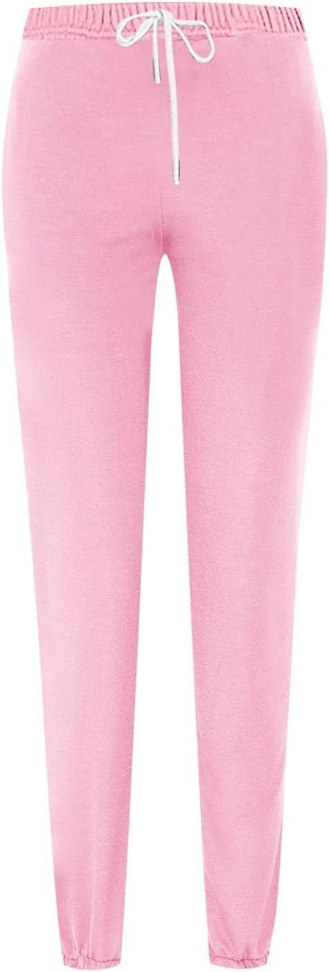 Sweatpants for Women Baggy Sweat Pants High Waisted Drawstring Joggers with Pockets Loose Fit Casual Workout Trousers
