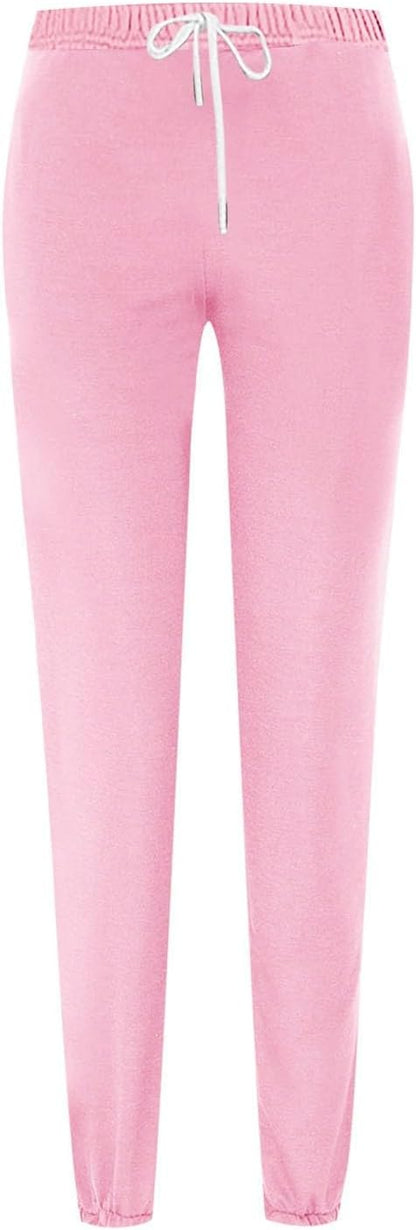 Sweatpants for Women Baggy Sweat Pants High Waisted Drawstring Joggers with Pockets Loose Fit Casual Workout Trousers