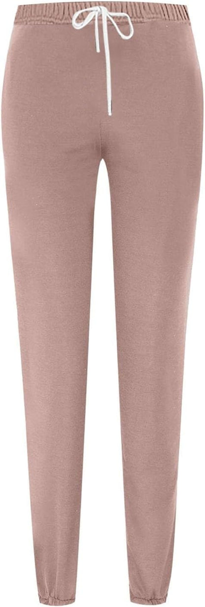 Sweatpants for Women Baggy Sweat Pants High Waisted Drawstring Joggers with Pockets Loose Fit Casual Workout Trousers