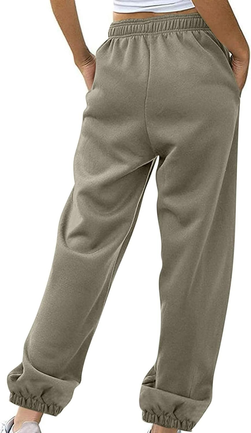 Sweatpants for Women Baggy Sweat Pants High Waisted Drawstring Joggers with Pockets Loose Fit Casual Workout Trousers