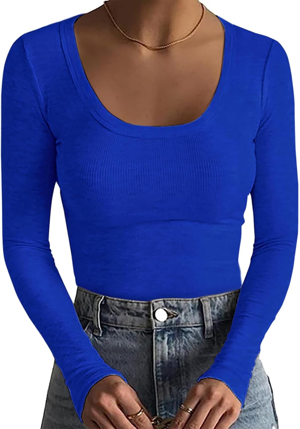 Scoop Neck Ribbed T-Shirt