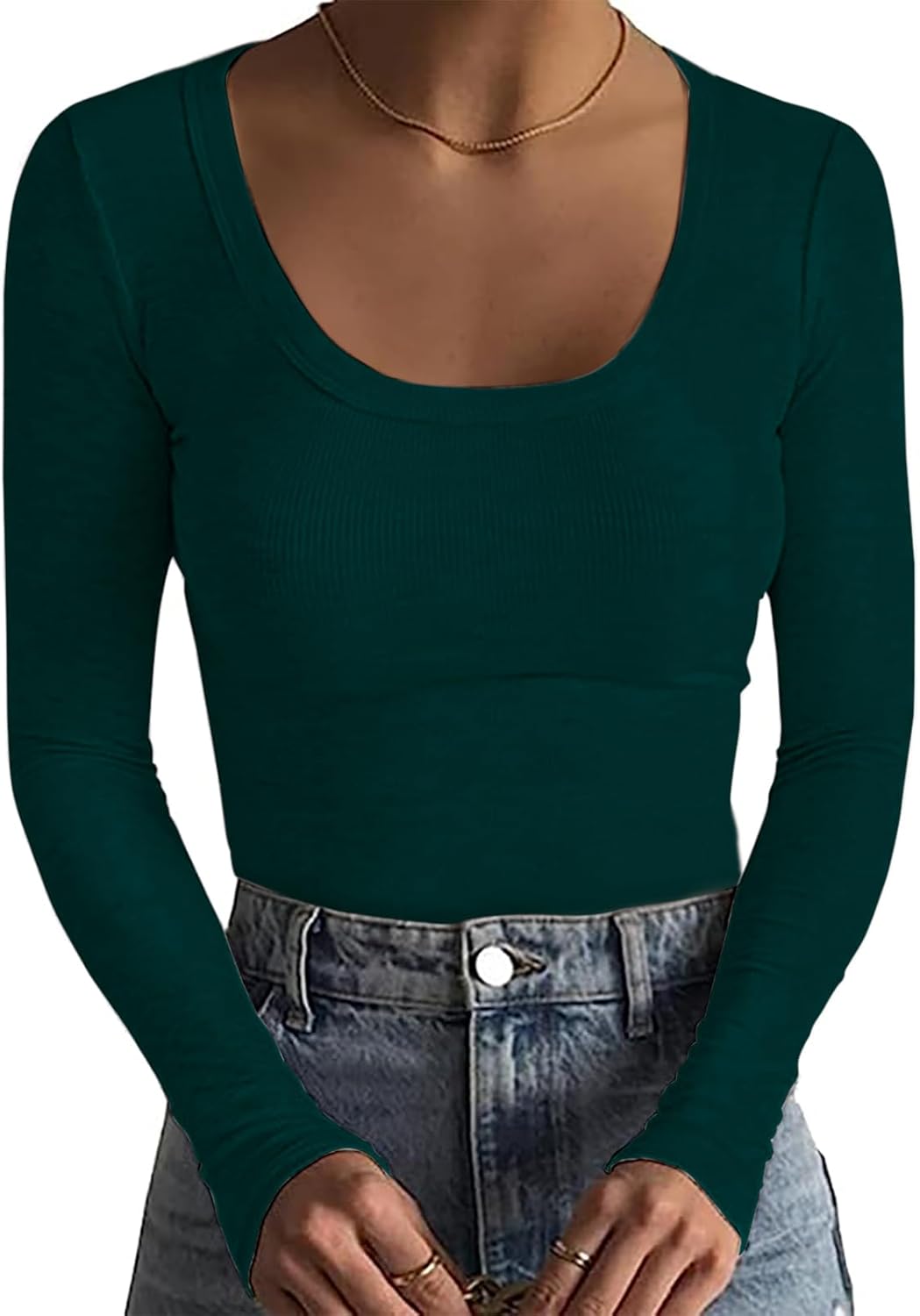 Scoop Neck Ribbed T-Shirt