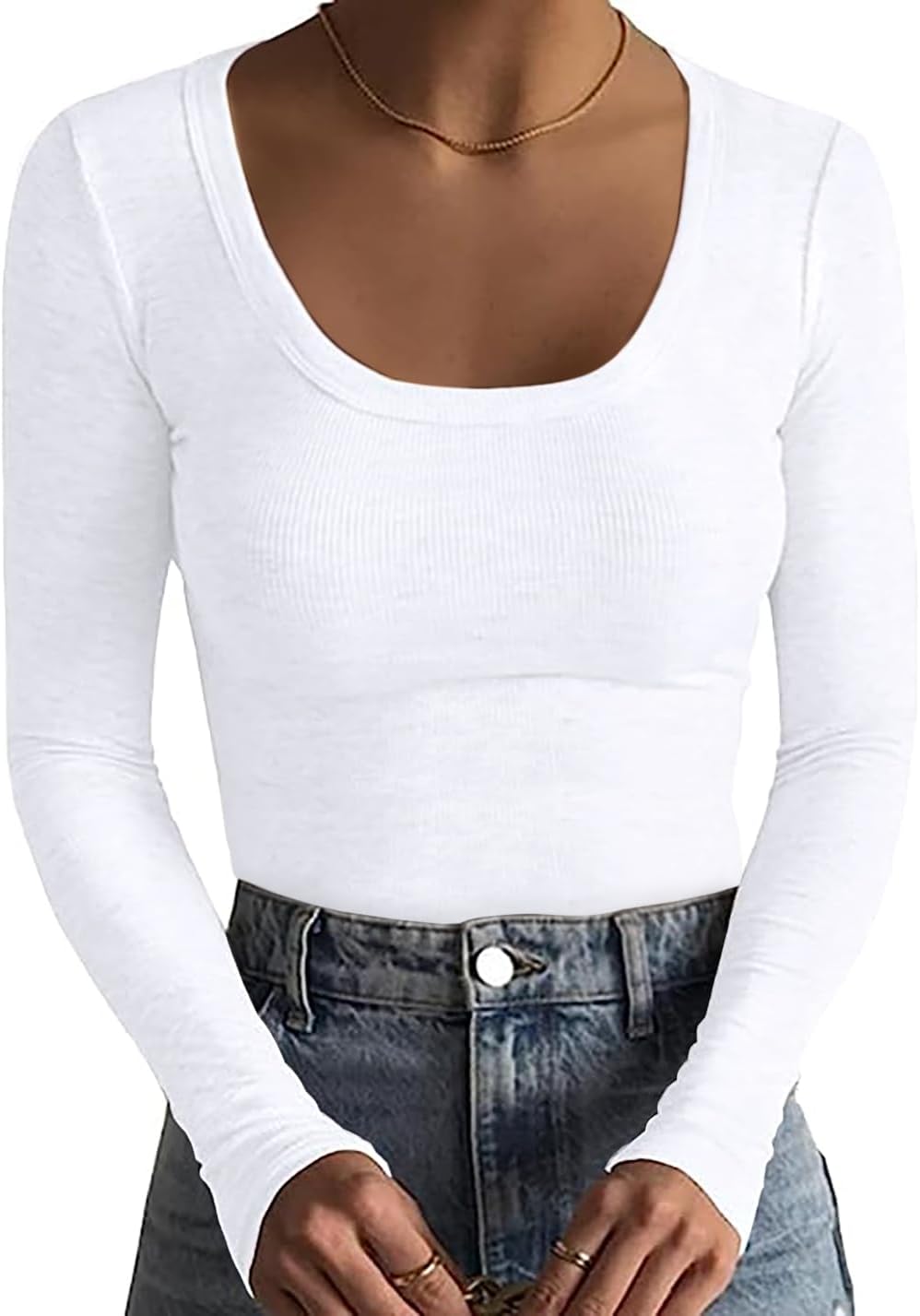 Scoop Neck Ribbed T-Shirt