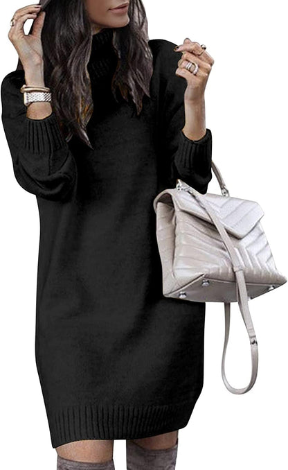 Oversized Turtleneck Sweater Dress