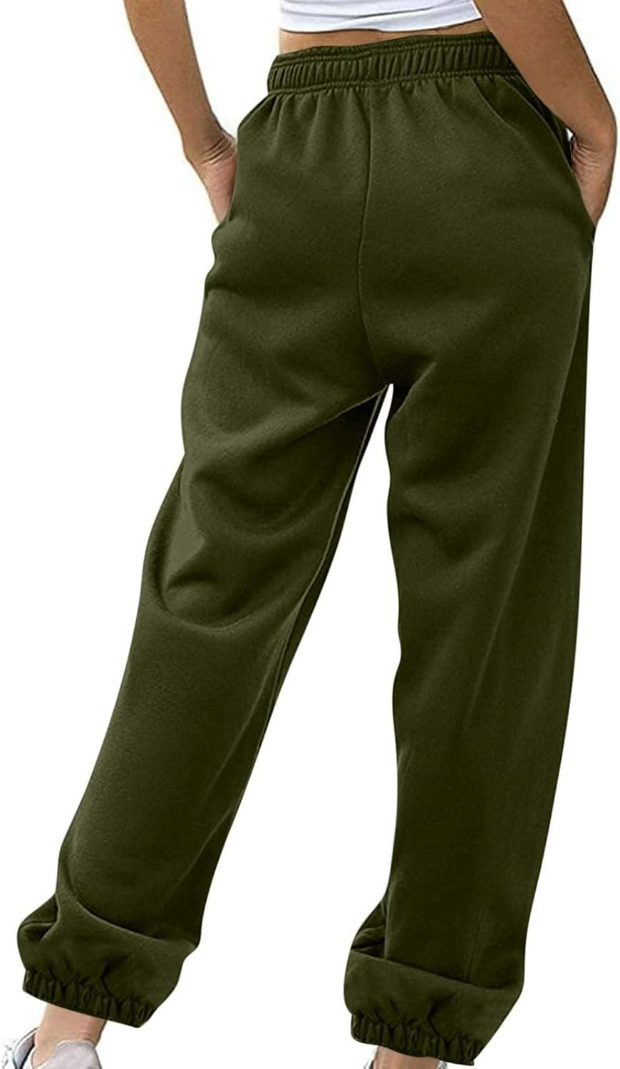 Sweatpants for Women Baggy Sweat Pants High Waisted Drawstring Joggers with Pockets Loose Fit Casual Workout Trousers