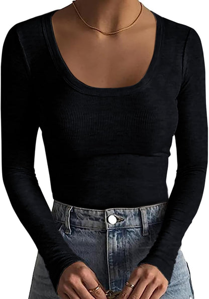 Scoop Neck Ribbed T-Shirt