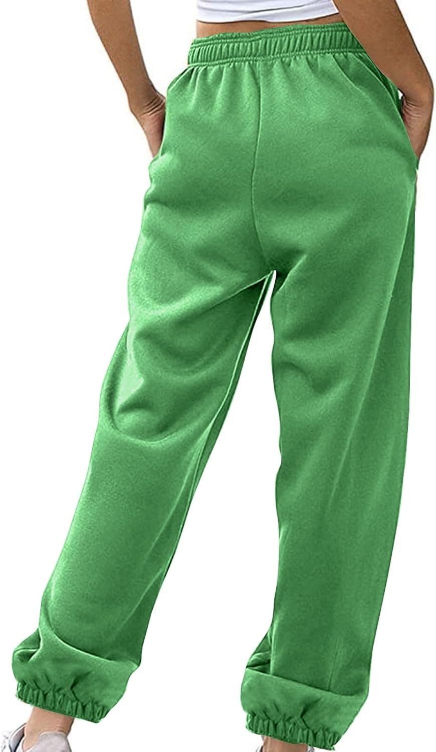 Sweatpants for Women Baggy Sweat Pants High Waisted Drawstring Joggers with Pockets Loose Fit Casual Workout Trousers