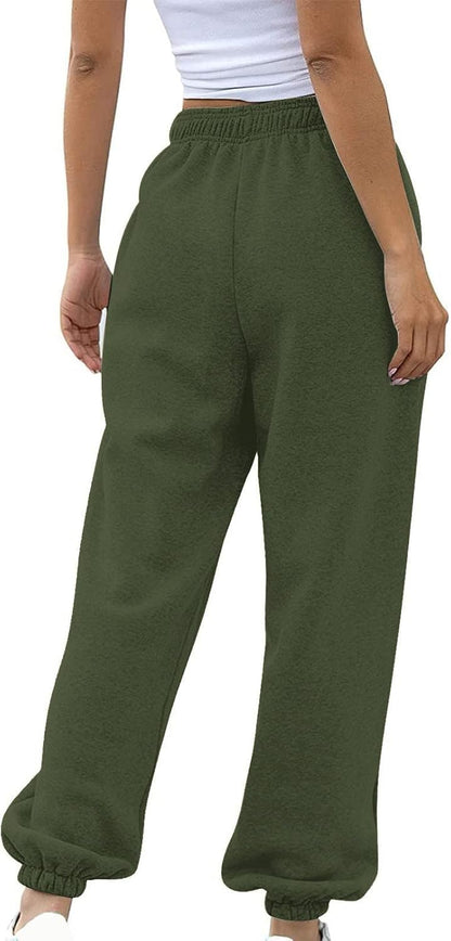 Sweatpants for Women Baggy Sweat Pants High Waisted Drawstring Joggers with Pockets Loose Fit Casual Workout Trousers