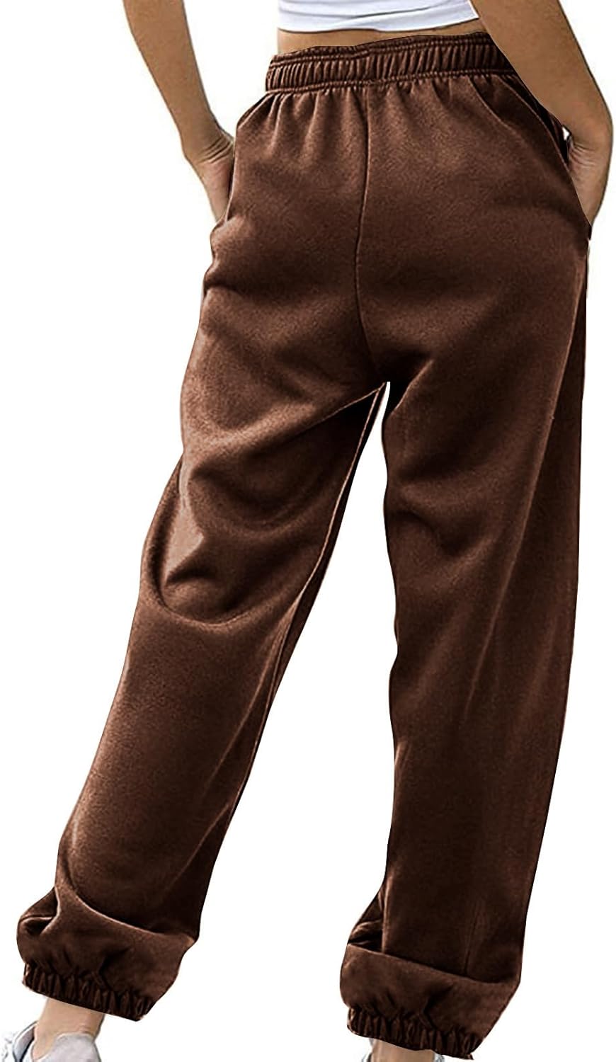 Sweatpants for Women Baggy Sweat Pants High Waisted Drawstring Joggers with Pockets Loose Fit Casual Workout Trousers