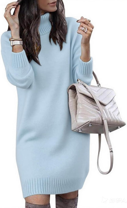 Oversized Turtleneck Sweater Dress