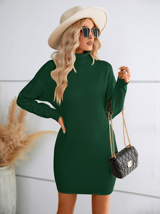 Oversized Turtleneck Sweater Dress