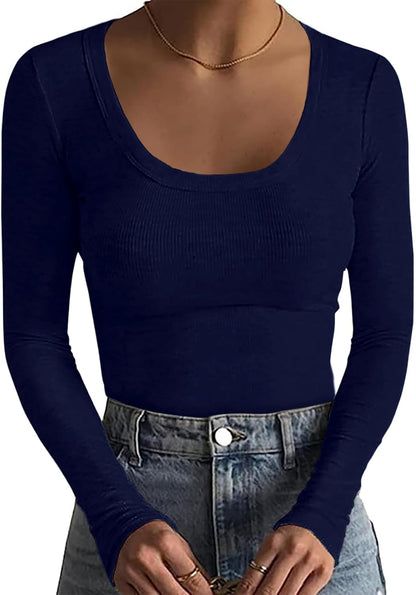 Scoop Neck Ribbed T-Shirt