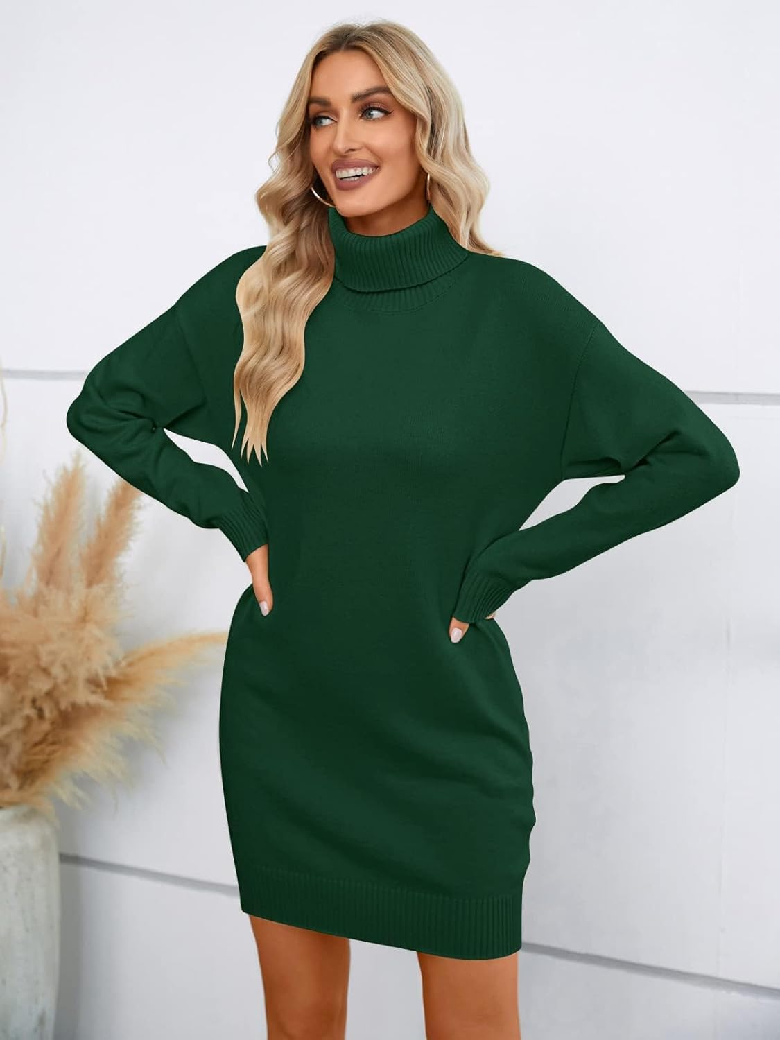 Oversized Turtleneck Sweater Dress
