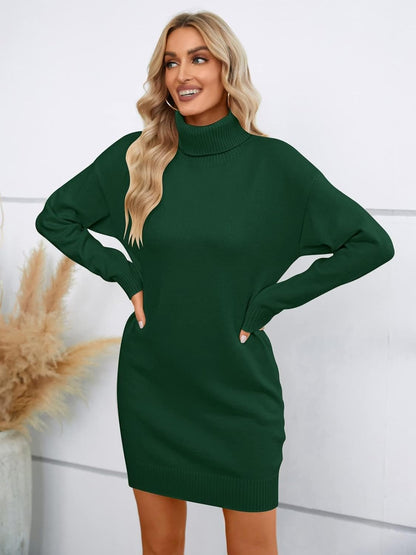 Oversized Turtleneck Sweater Dress