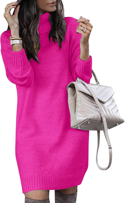 Oversized Turtleneck Sweater Dress