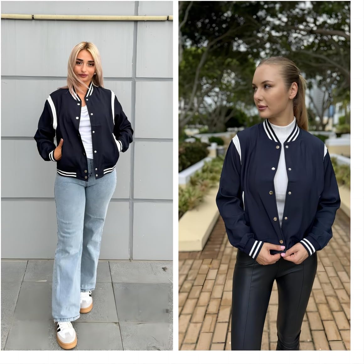 Zeagoo Bomber Jacket Women Varsity Casual Button Down Lightweight 2025 Fall Fashion Short School Outfits with Pockets