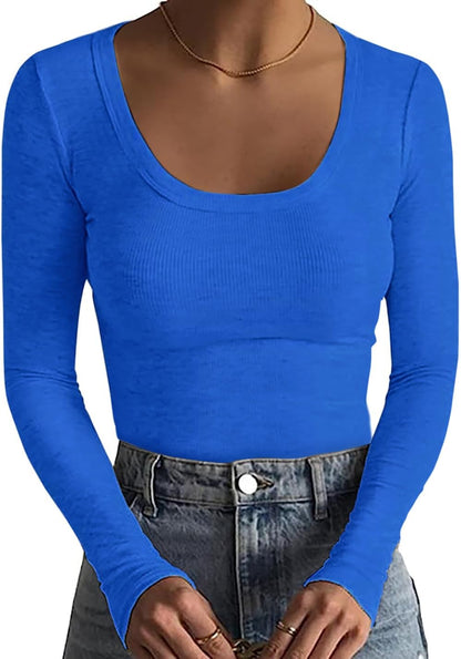 Scoop Neck Ribbed T-Shirt