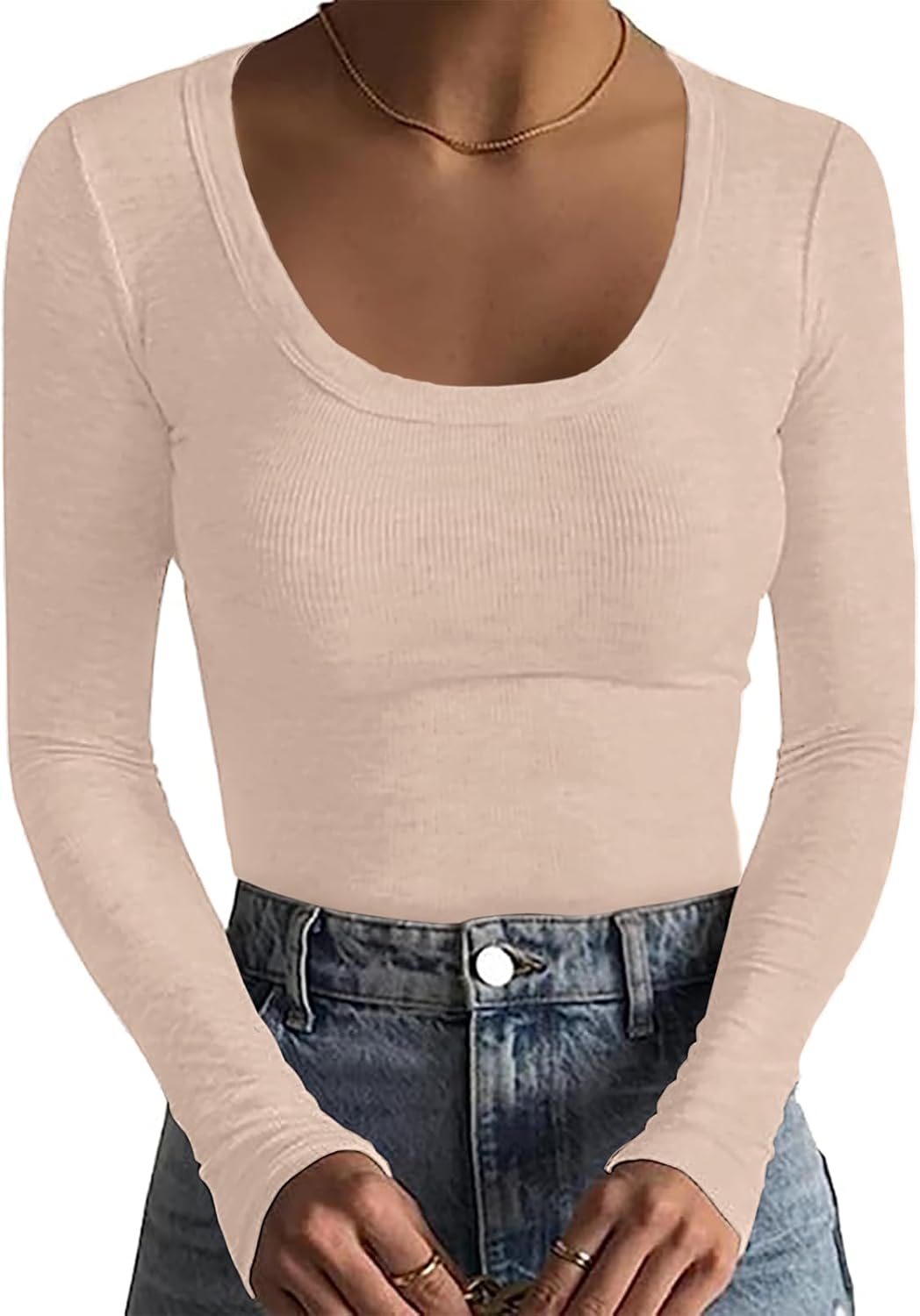 Scoop Neck Ribbed T-Shirt