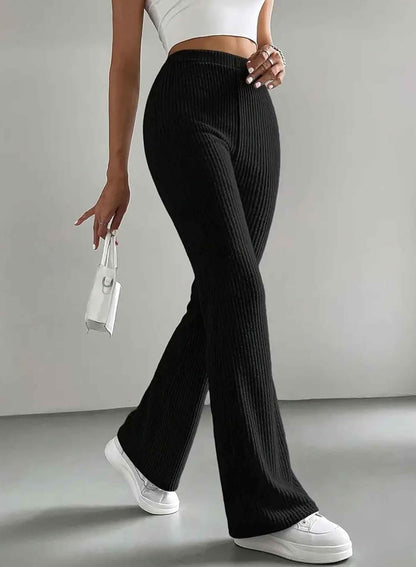 Women's Pants Fall Flare Casual Lounge Stretchy Bell Bottom Trousers Sweat Pants