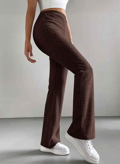 Women's Pants Fall Flare Casual Lounge Stretchy Bell Bottom Trousers Sweat Pants