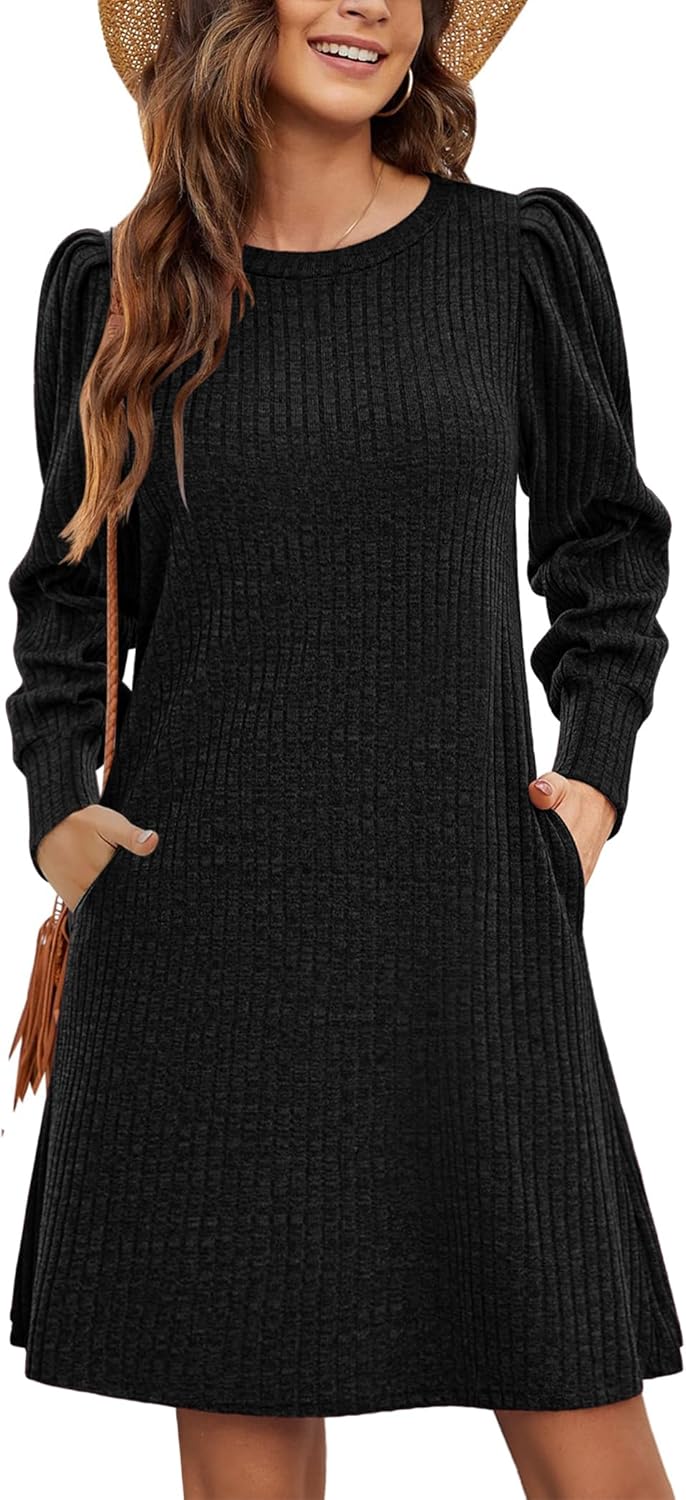 Women’s Knitted Sweater Dress with Pockets