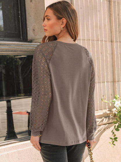AUTOMET Womens Long Sleeve Shirts Pleated Lace Tops Fall Fashion Outfits Business Casual Blouses