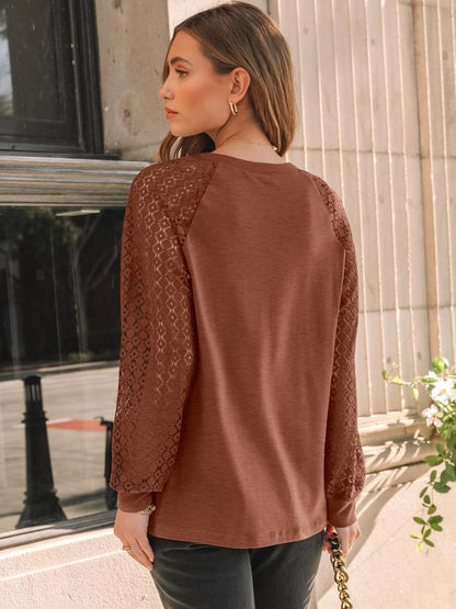 AUTOMET Womens Long Sleeve Shirts Pleated Lace Tops Fall Fashion Outfits Business Casual Blouses