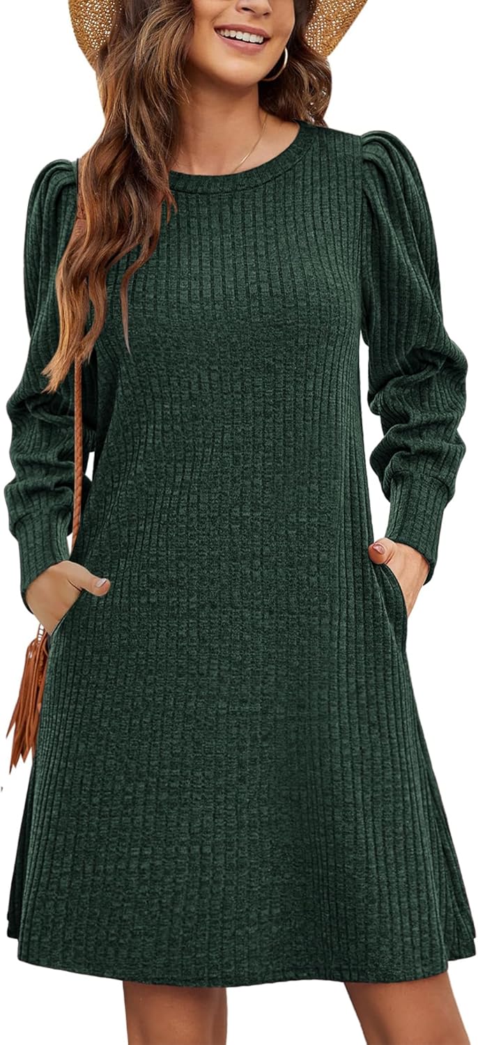 Women’s Knitted Sweater Dress with Pockets
