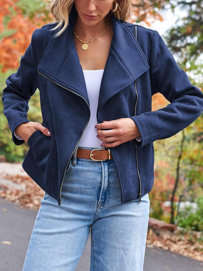 AUTOMET Womens Faux Leather Jackets Suede Fall Fashion 2025 Outfits Winter Clothes Open Front Cropped Coat Outwear