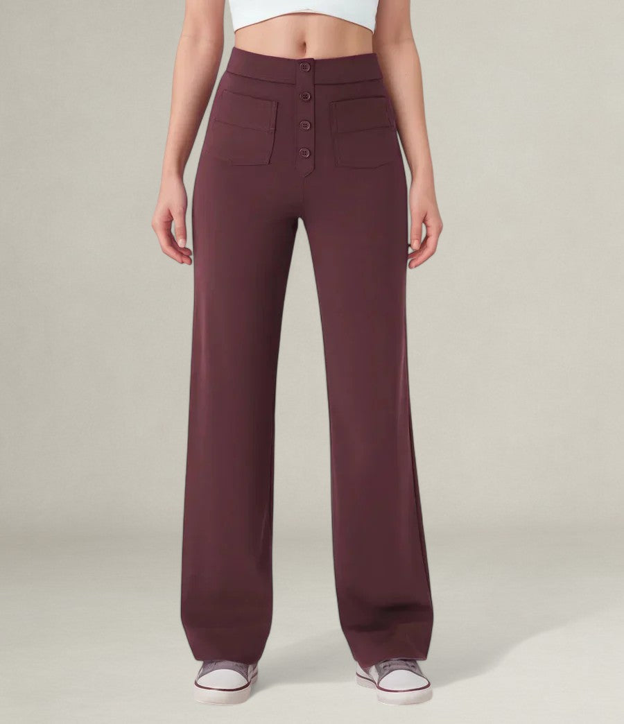High Waist Elastic Trousers